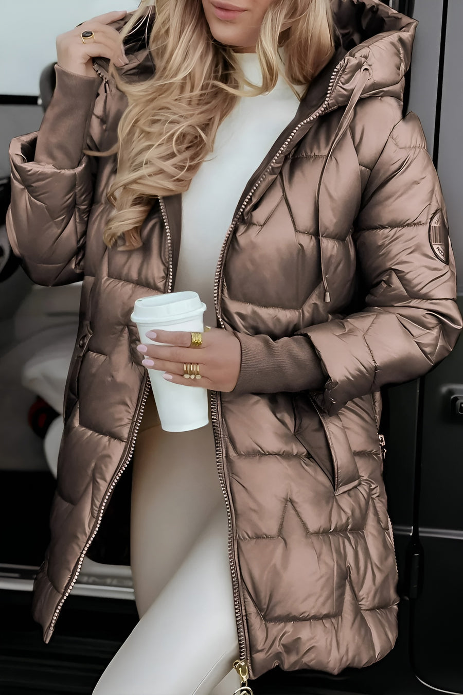 Varel | Elegante cappotto invernale con cappuccio e imbottitur