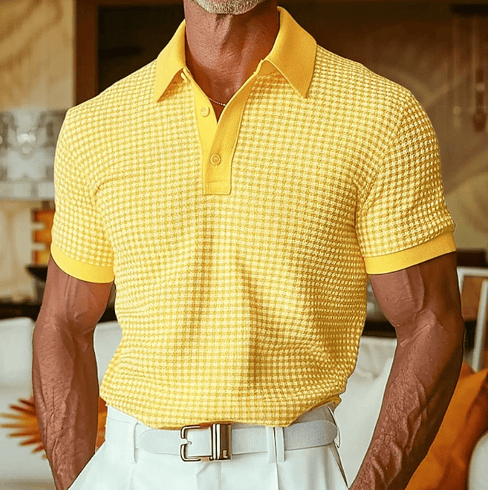 Varel | Polo con motivo a quadri e texture