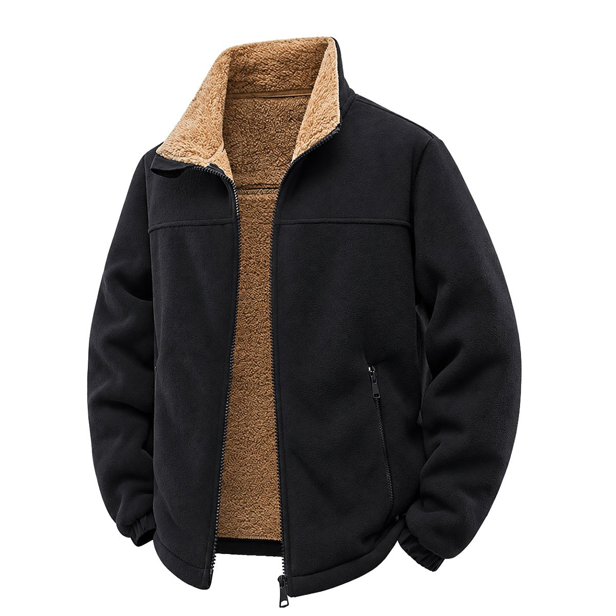 Varel | Giacca in pile con zip e fodera in sherpa