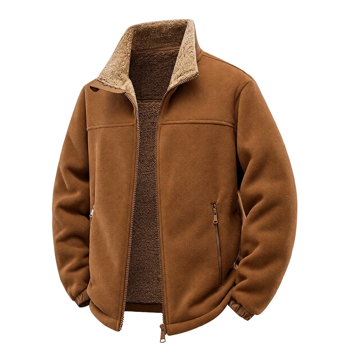 Varel | Giacca in pile con zip e fodera in sherpa