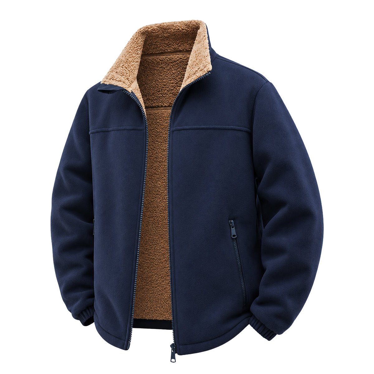 Varel | Giacca in pile con zip e fodera in sherpa